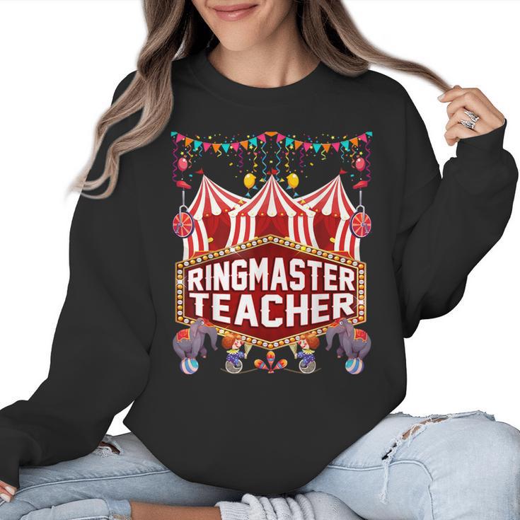 Ringmaster Teacher Costume – Carnival Birthday Style Women Crewneck Sweatshirt