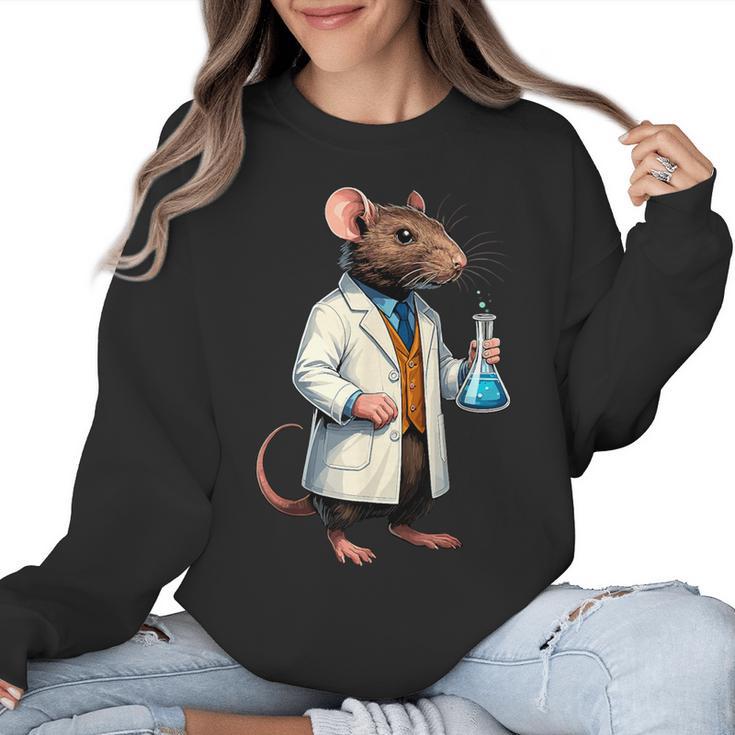 Science Rat Lab Science Scientist Mouse Teacher Chemistry Women Crewneck Sweatshirt