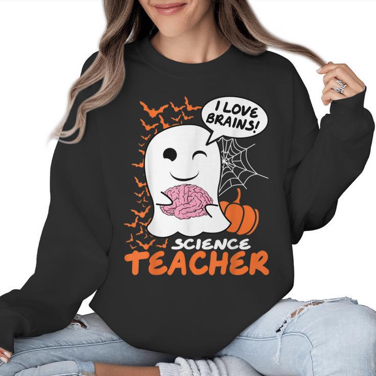 Science Teacher Cute Ghost Halloween Teacher Men Women Women Crewneck Sweatshirt