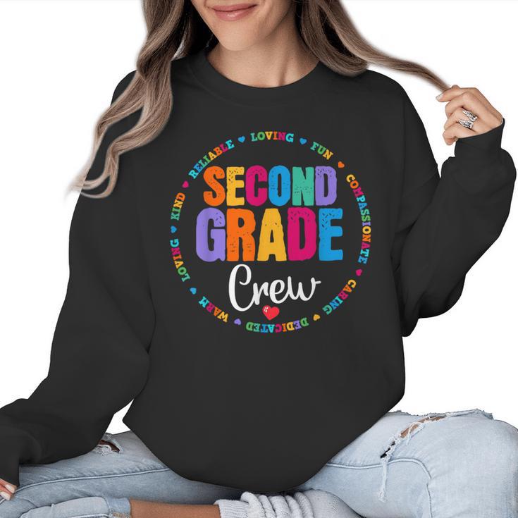 Second Grade Crew 2nd Back To School Teacher Team Squad Women Crewneck Sweatshirt