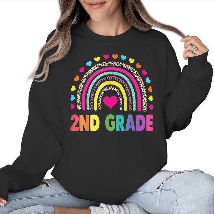 Second Grade Rainbow Girls Boys Teacher Team 2nd Grade Squad Women Crewneck Sweatshirt