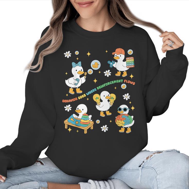 Silly Goose Behavior Analyst RBT ABA Therapy SPED Teacher Women Crewneck Sweatshirt