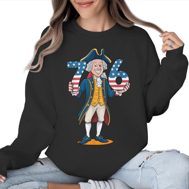 Six Seven 6 7 7 6 George Washington Teacher American Women Crewneck Sweatshirt