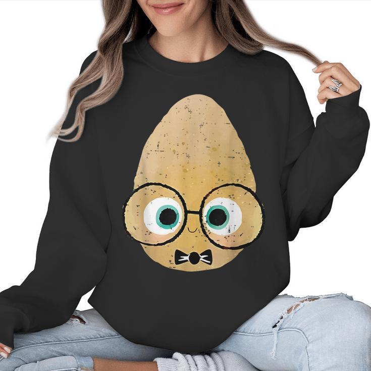 The Smart Seed Good Egg Teacher Halloween Costume Food Group Women Crewneck Sweatshirt