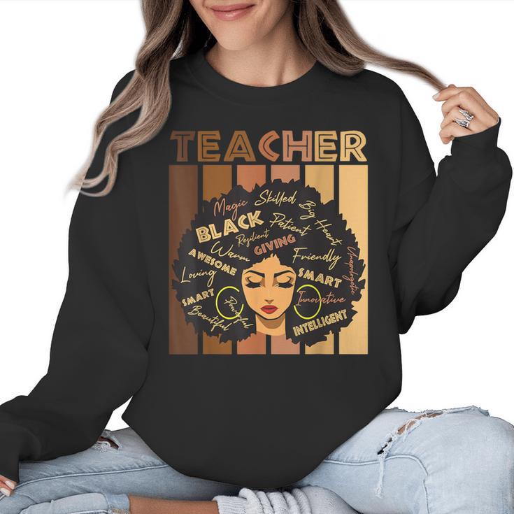 Smart Teacher Afro Girl Melanin African American Wowen Women Crewneck Sweatshirt