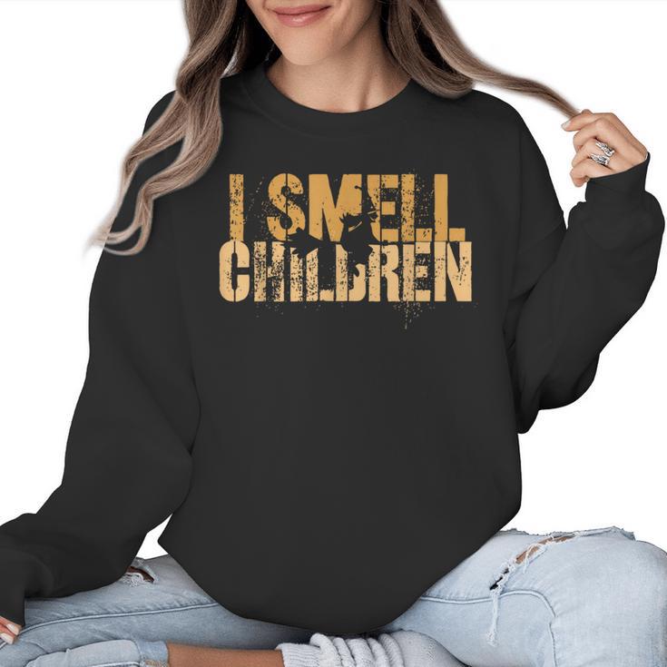 I SMELL CHILDREN Halloween Teacher Classroom I Teach Women Crewneck Sweatshirt