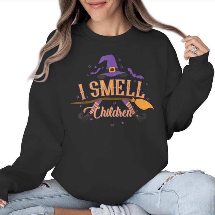 I Smell Children Wicked Cute Kindergarten Teacher Halloween Women Crewneck Sweatshirt
