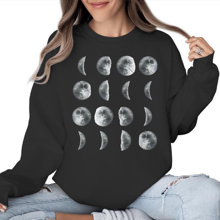 Space Science Student Teacher Leonard Moon Phases Men Women Kids Women Crewneck Sweatshirt