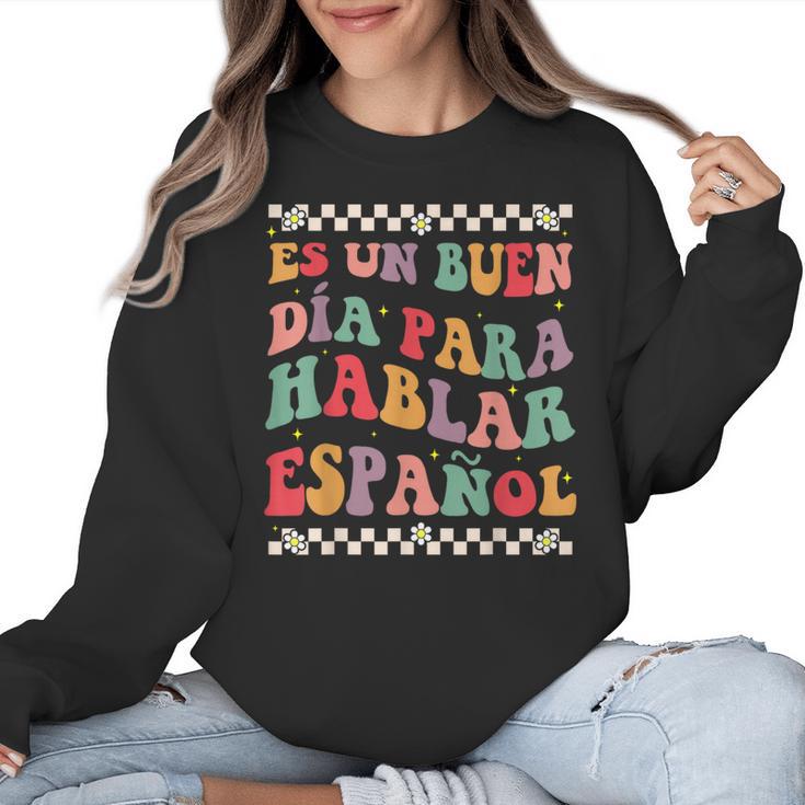 Spanish Teacher Maestra Hablar EspañOl Bilingual Teacher Women Crewneck Sweatshirt