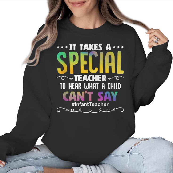 Special Teacher Daycare School Childcare Infant Teacher Women Crewneck Sweatshirt