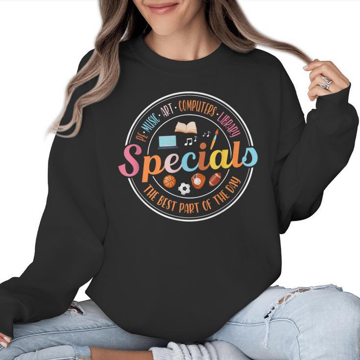 Special Teacher Music Art Library Physical Education Women Crewneck Sweatshirt