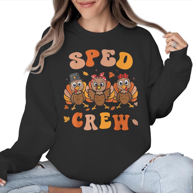 Sped Teacher Crew Thanksgiving Special Education Teacher Women Crewneck Sweatshirt