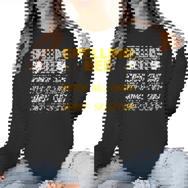 Spelling Bee Costume For a Halloween Teacher Pun Women Women Crewneck Sweatshirt