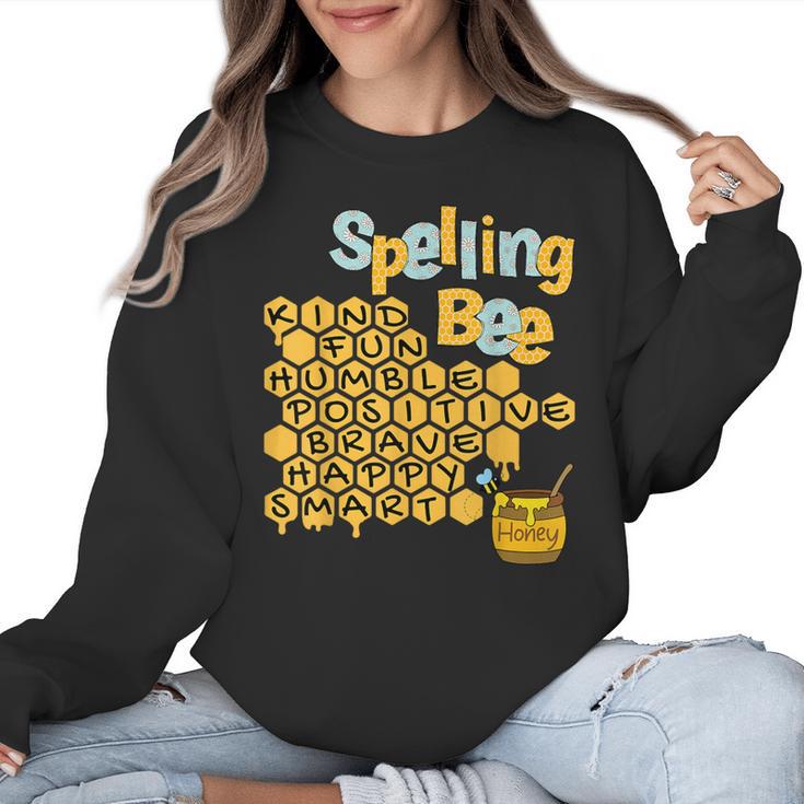 Spelling Bee Kind Positive Kindness Women Teacher Women Crewneck Sweatshirt
