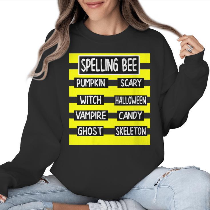 Spelling Bee Pun Halloween Costume For Teachers Women Crewneck Sweatshirt
