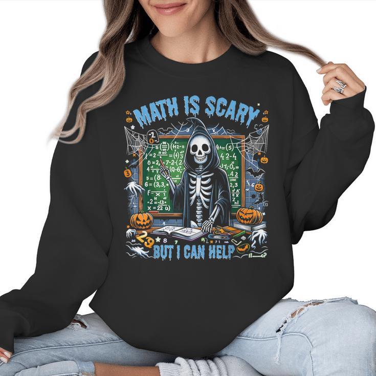 Spooky Halloween Math Teacher Women Crewneck Sweatshirt