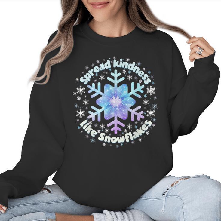 Spread Kindness Like Snowflakes Christmas Teacher Unity Day Women Crewneck Sweatshirt
