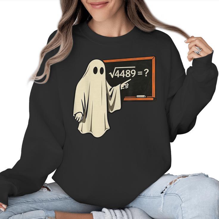 Square Root 67 Ghost Math Teacher 4489 Meme Halloween Women Crewneck Sweatshirt