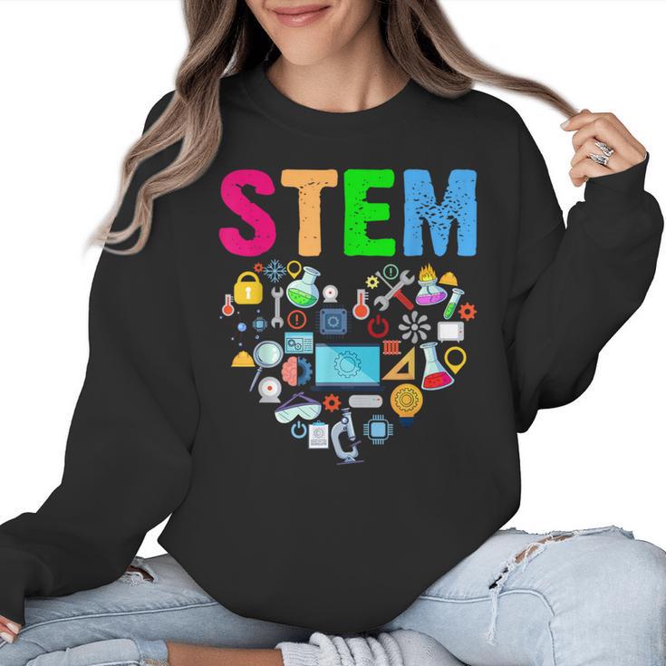 STEM Science Technology Engineering Math Teacher Women Crewneck Sweatshirt