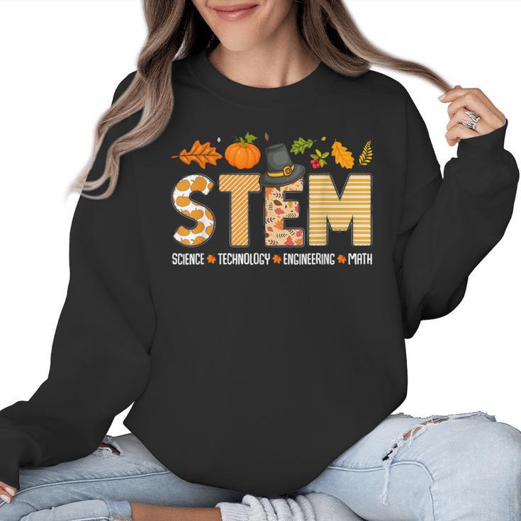 STEM Teacher Thanksgiving Grateful Educator Science Class Women Crewneck Sweatshirt
