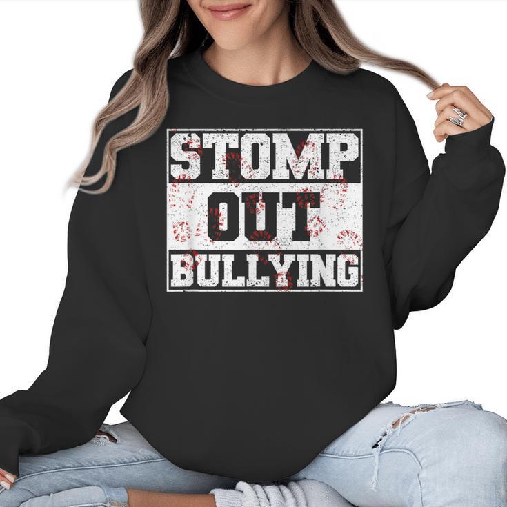 Stomp Out Bullying Back To School Education Teacher Women Crewneck Sweatshirt