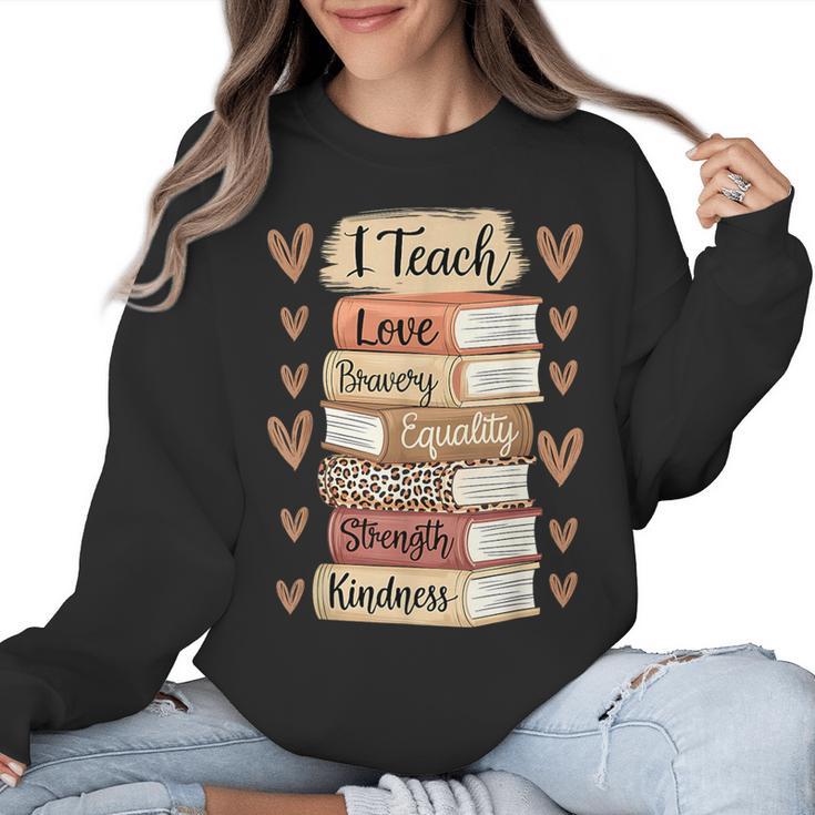 I Teach History Month Black Teacher Melanin Women Crewneck Sweatshirt