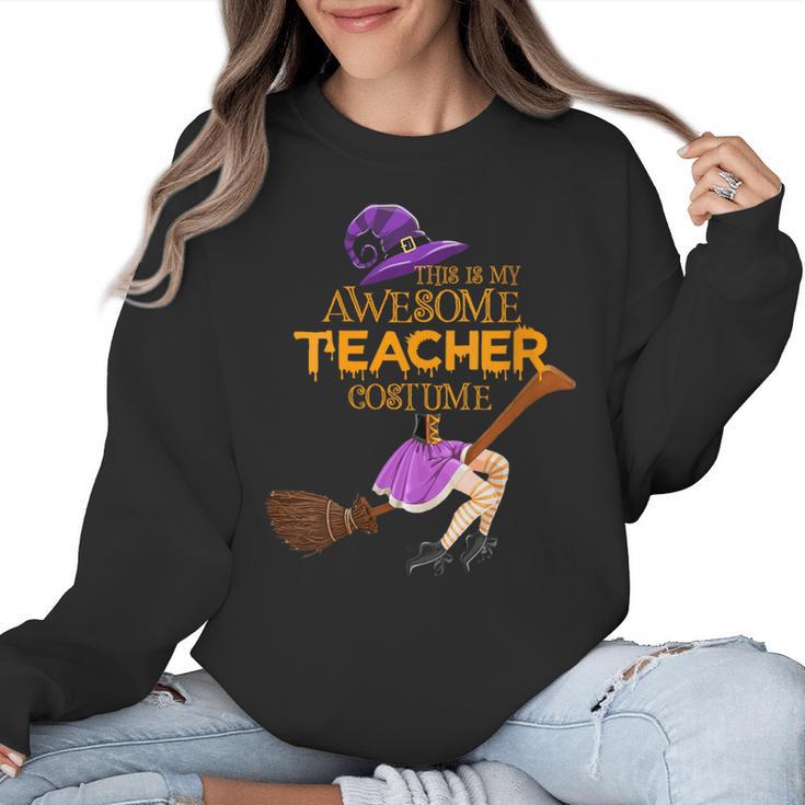 This Is My Teacher Costume Halloween Family Matching Group Women Crewneck Sweatshirt