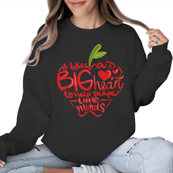 Teacher Day T Shirt Appreciation Day Apple Teach Learn Women Crewneck Sweatshirt