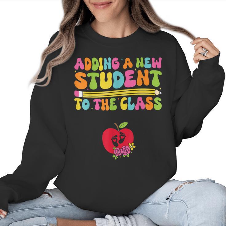 Teacher Pregnancy Announcement Clothing Expecting Teacher X-Small Women Crewneck Sweatshirt