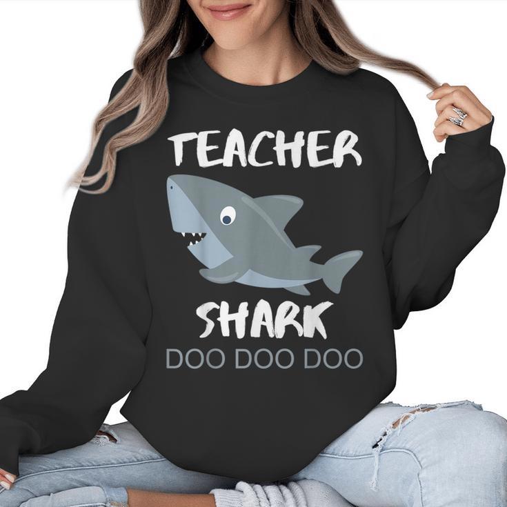 Teacher Shark Shirt Christmas Idea For Him Her Women Crewneck Sweatshirt