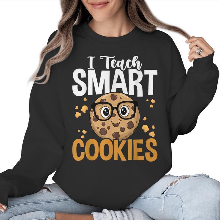 Teacher I Teach Smart Cookies Nerd Women Crewneck Sweatshirt