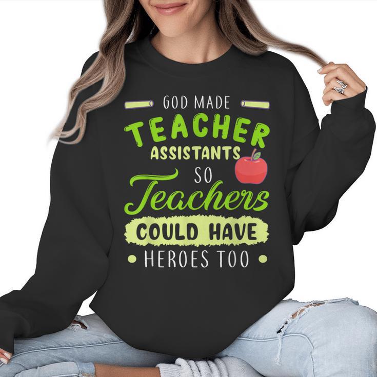 Teacher Teaching Assistant Aide Hero Women Crewneck Sweatshirt