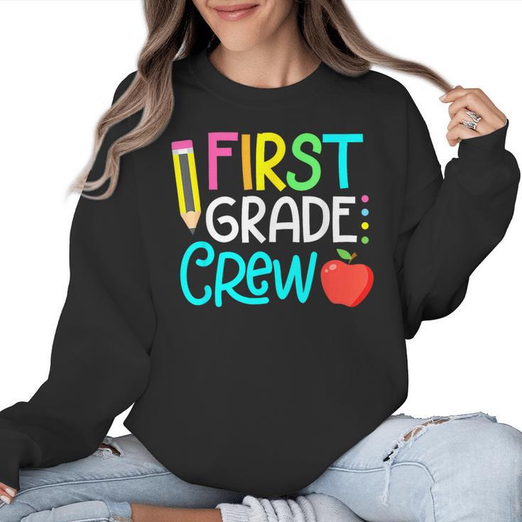 Team 1st Grade Crew Back To School 1st Grade Teacher Kids Women Crewneck Sweatshirt