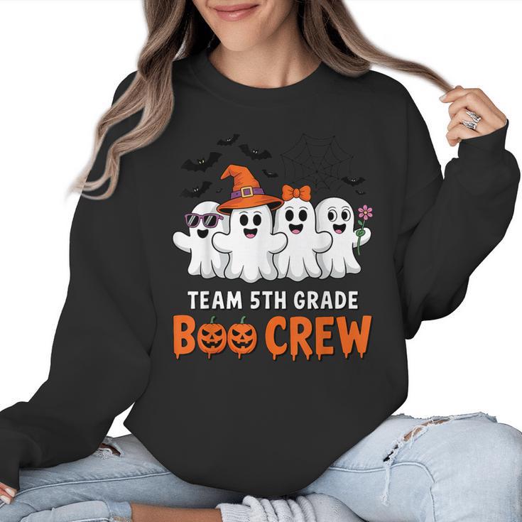 Team 5th Grade Boo Crew Halloween Teacher Student Costume Women Crewneck Sweatshirt