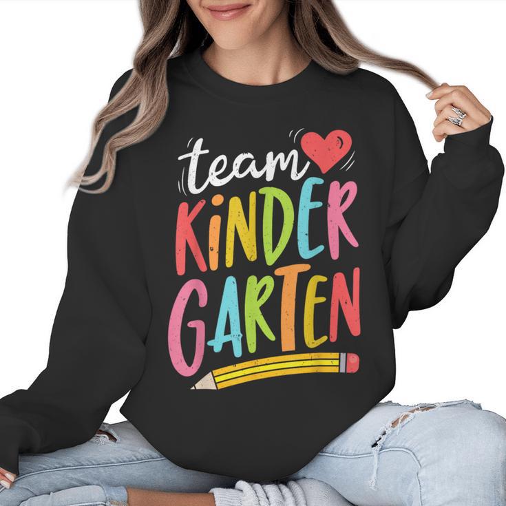 Team Kindergarten Teacher Student Back To School Women Crewneck Sweatshirt