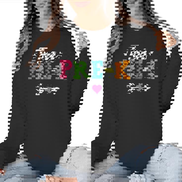 Team Pre-K Shirt PreSchool Teacher Student Back To School Women Crewneck Sweatshirt