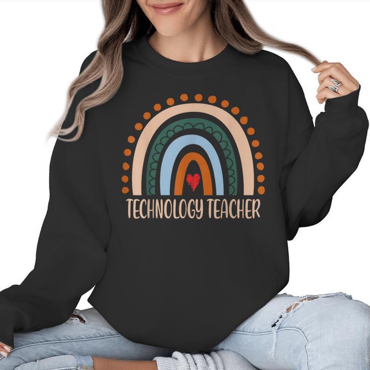 Technology Teacher Rainbow Appreciation Day Back To School For Men Women Women Crewneck Sweatshirt