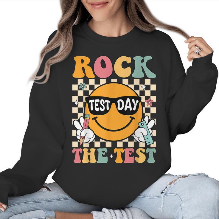 Test Day Rock The Test Teacher Testing Day You Got This Women Crewneck Sweatshirt