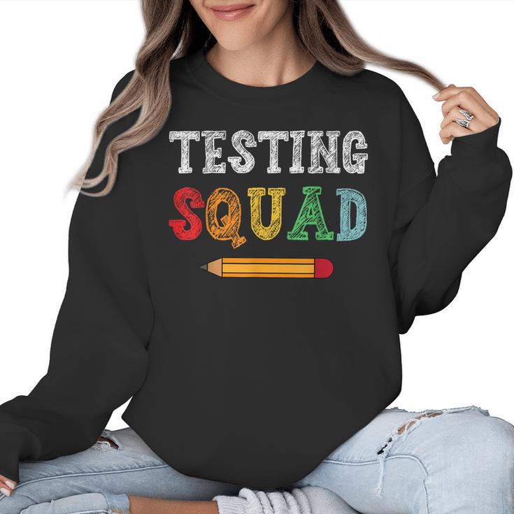 Testing Squad Costume Test Day Teacher Student School Women Crewneck Sweatshirt