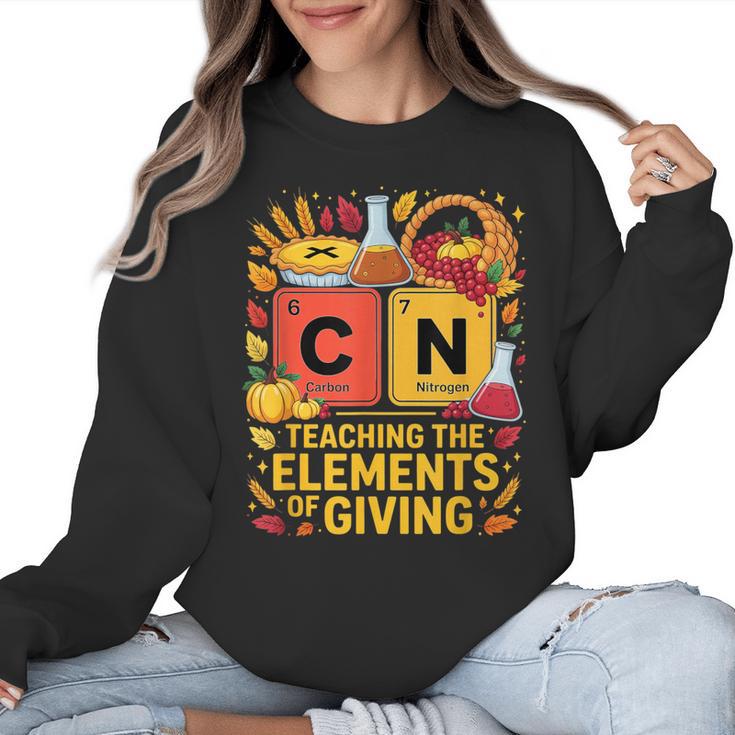 Thanksgiving 67 Meme Science Teacher Periodic Table Women Women Crewneck Sweatshirt