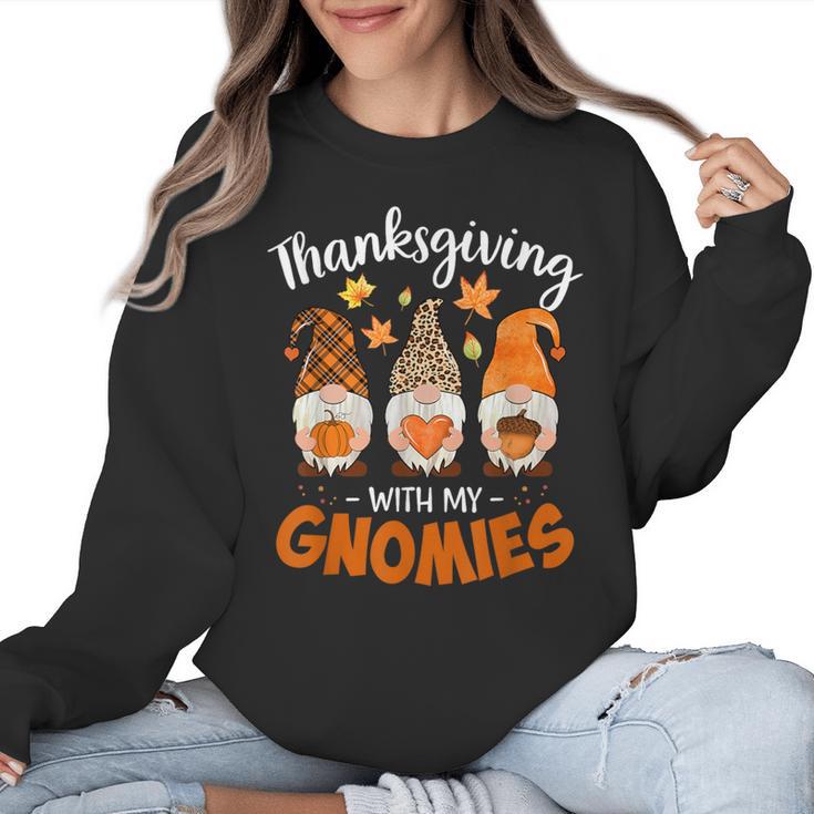 Thanksgiving Shirts For Women With My Gnomies Teachers Gnome Women Crewneck Sweatshirt