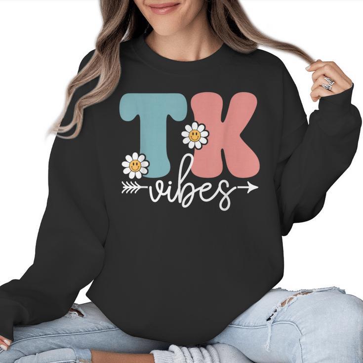 TK Vibes Back To School Teachers Students TK Team Women Crewneck Sweatshirt