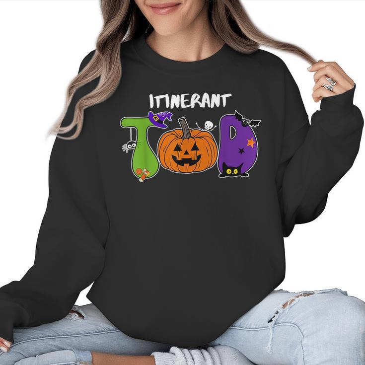 TOD Itinerant Teacher Of The Deaf Halloween ASL Interpreters Women Crewneck Sweatshirt