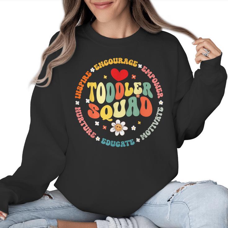 Toddler Squad Pre-K Teacher Pre School Back To School Women Crewneck Sweatshirt