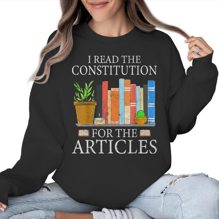 History Teacher I Read The Constitution For The Articles For Men Women Women Crewneck Sweatshirt