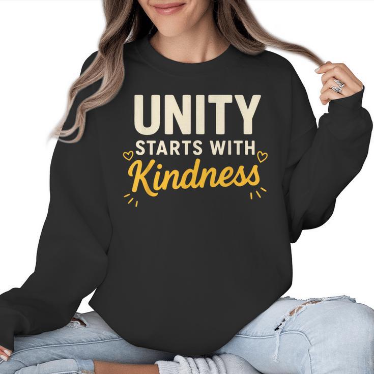 Unity Kindness Shirt Women Teachers Kids Unity Day Orange Women Crewneck Sweatshirt