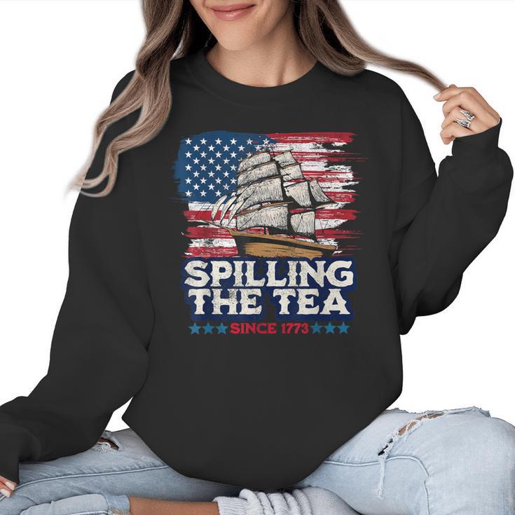 US History Teacher Boston Spilling The Tea Since 1773 Women Crewneck Sweatshirt, History Teacher Gifts, trending gift US History Teacher Boston Spilling The Tea Since 1773 Women Crewneck Sweatshirt, History Teacher Gifts, trending gift