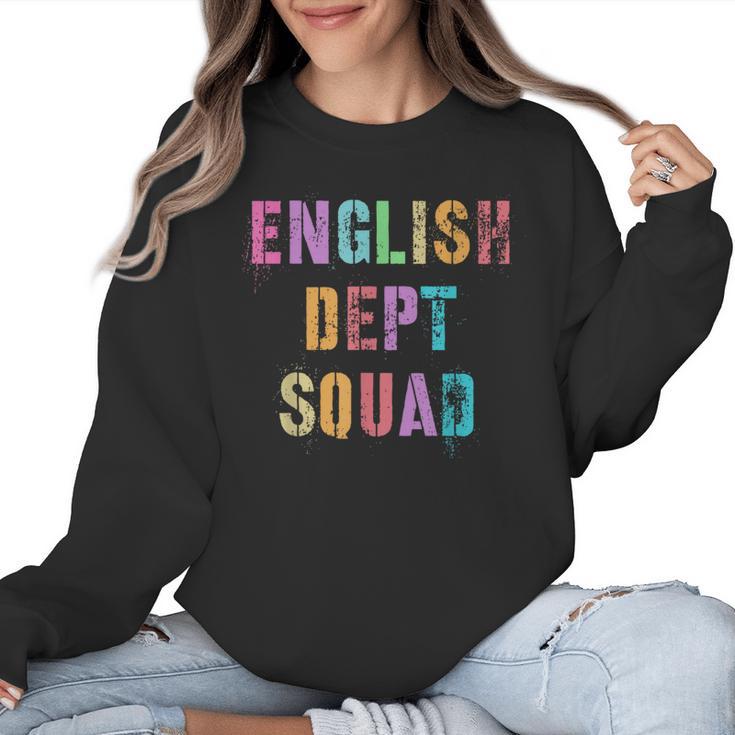 Vintage ENGLISH DEPT SQUAD Back To School Teacher Student Women Crewneck Sweatshirt