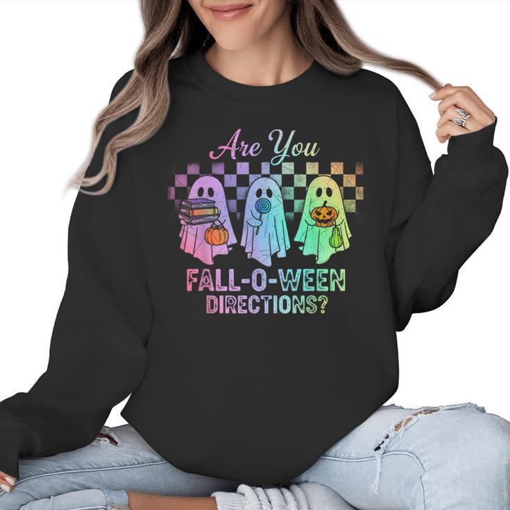 Vintage Are You Fall O Ween Directions Teacher Halloween Women Crewneck Sweatshirt