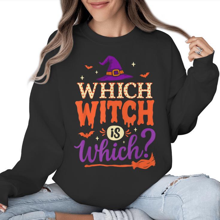 Which Witch Is Which Halloween For Women Men English Teacher Women Crewneck Sweatshirt